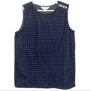 Brooks Brothers Square Eyelet Zipper Side Tank